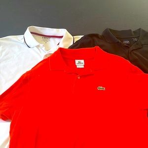 3 Mens Medium Polos (Arrow, Lacoste and Izod) SOLD AS BUNDLE